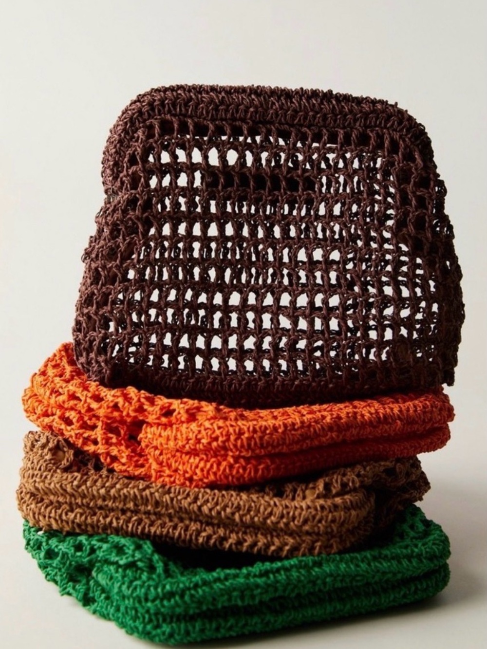 Nwot Free People Brown sand bound Crochet Clutch - Picture 3 of 10